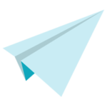 紙飛行機のイラスト（水色）2