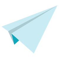 紙飛行機のイラスト（水色）2