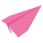 紙飛行機のイラスト（ピンク）2