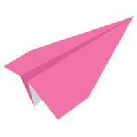 紙飛行機のイラスト（ピンク）2