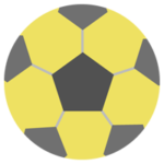 サッカーボールのイラスト（黄）
