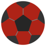 サッカーボールのイラスト（赤）