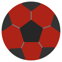 サッカーボールのイラスト（赤）