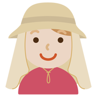 サンシェード付きの帽子を被る若い男性のイラスト（ベージュ）