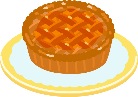 アップルパイのイラスト(ホール2)