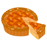 アップルパイのイラスト（ホール・カット）