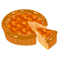 アップルパイのイラスト（ホール・カット）