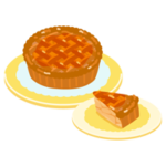アップルパイのイラスト（ホール・カット2）