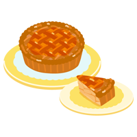 アップルパイのイラスト（ホール・カット2）