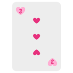 トランプのイラスト（ハート・3）