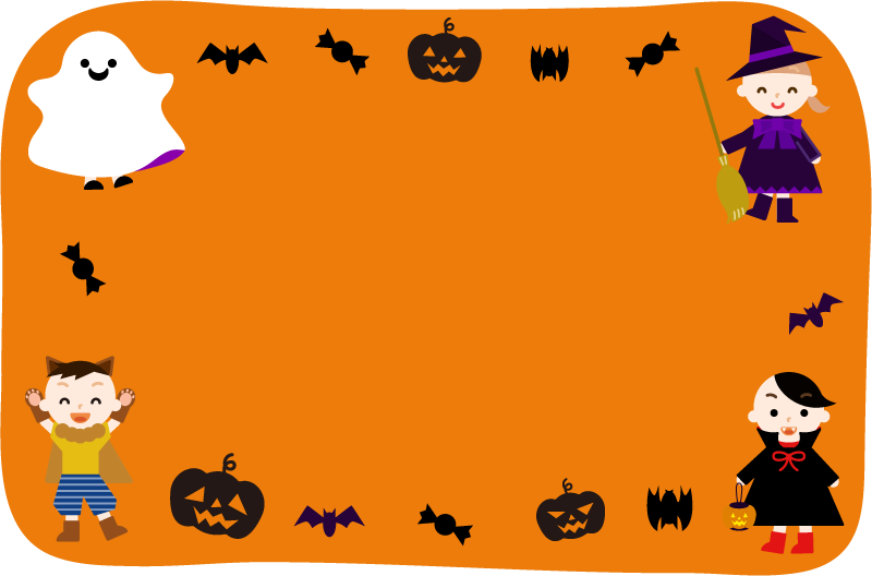 ハロウィンフレームのイラスト1