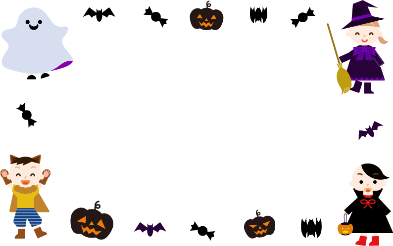 ハロウィンフレームのイラスト3