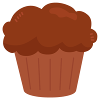 マフィンのイラスト（チョコレート）