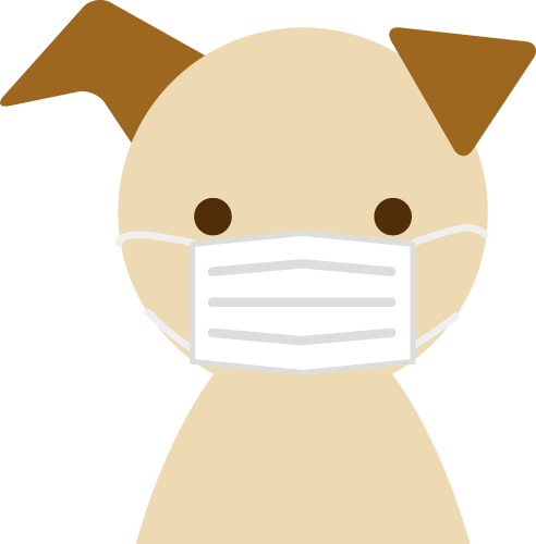 マスクをした犬のイラスト（アップ1）