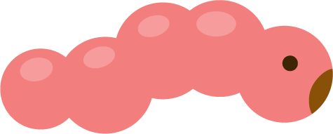 芋虫のイラスト（ピンク）
