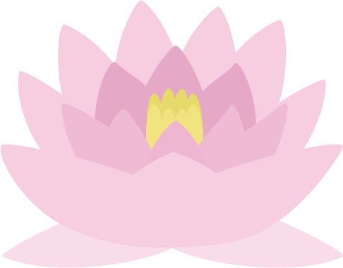 ピンク色の睡蓮（スイレン）の花のイラスト1