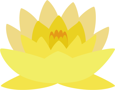 黄色の睡蓮（スイレン）の花のイラスト1 