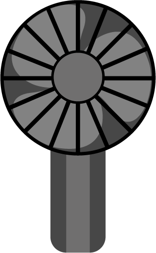 ハンディ扇風機のイラスト（黒）