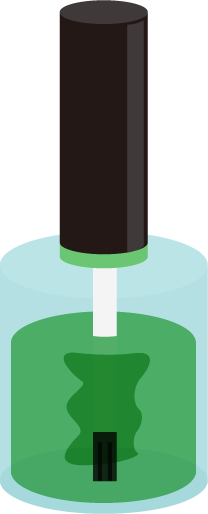 ボトルに入った緑色のネイルポリッシュのイラスト