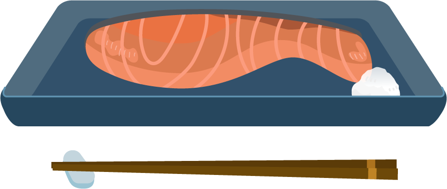 焼き鮭（切り身）のイラスト2