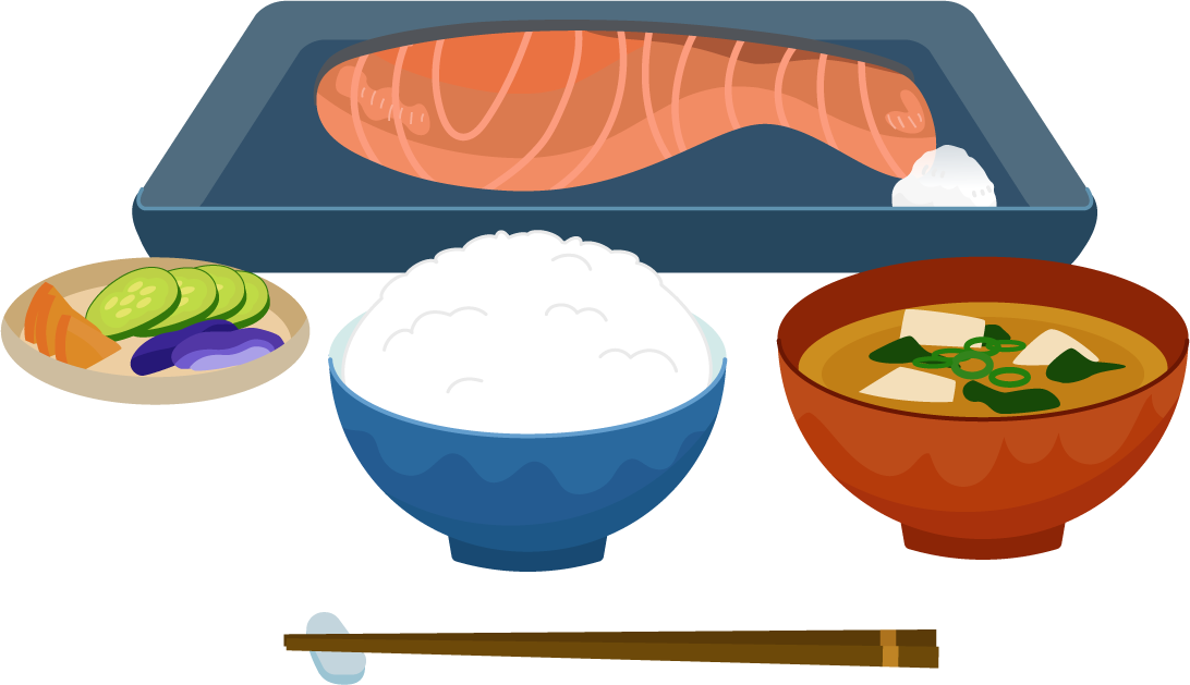 焼き鮭定食のイラスト1
