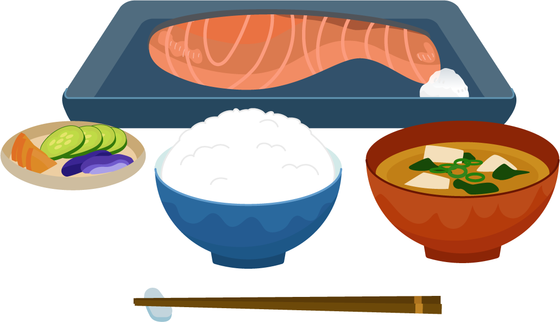 焼き鮭定食のイラスト1 無料イラスト素材のillalet