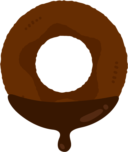 チョコレートコーティングドーナツのイラスト