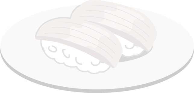 玉子のお寿司のイラスト（イカ）