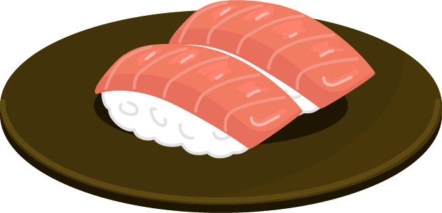トロのお寿司のイラスト（回転寿司）