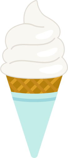 バニラのソフトクリームのイラスト（コーン）