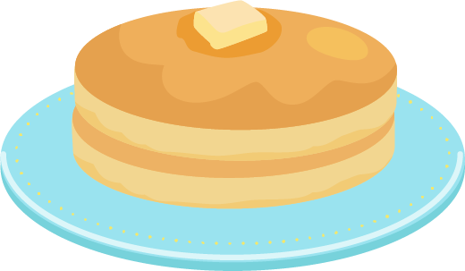 バターの乗ったホットケーキのイラスト