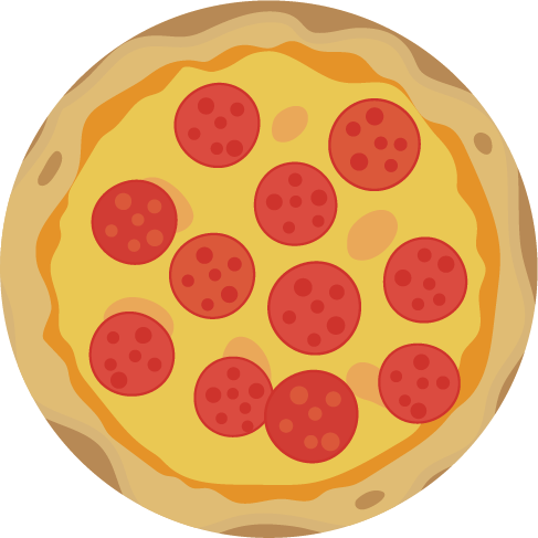 サラミピザのイラスト１