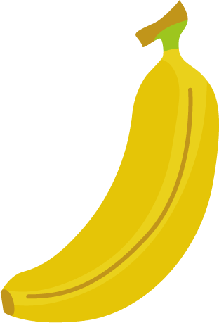 バナナのイラスト（１本）