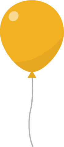 風船のイラスト（オレンジ）