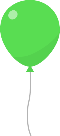 風船のイラスト（緑）