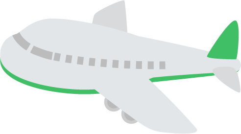 飛行機のイラスト（緑）1