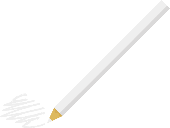 一本の白い色鉛筆で何かを描くイラスト