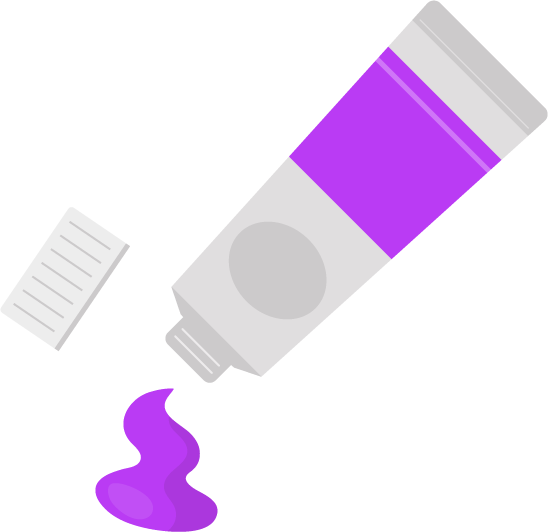紫色の絵の具のイラスト2