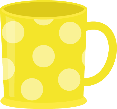 黄色いプラスチックのマグカップのイラスト2