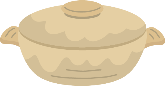 鍋のイラスト（ベージュ）
