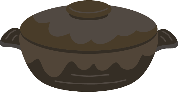 鍋のイラスト（黒）