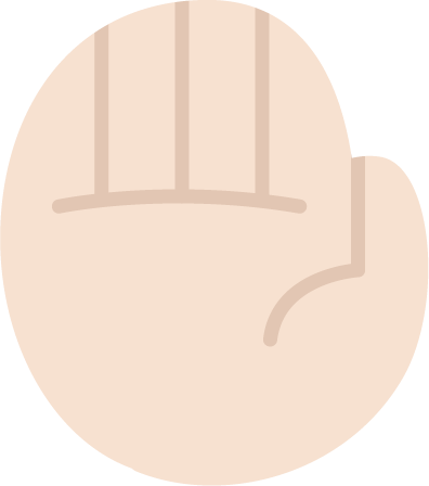 手のひらを向けた禁止のアイコンイラスト（右手）