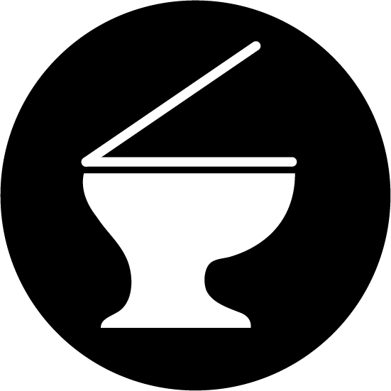 洋式トイレのアイコンイラスト1（丸・白黒）