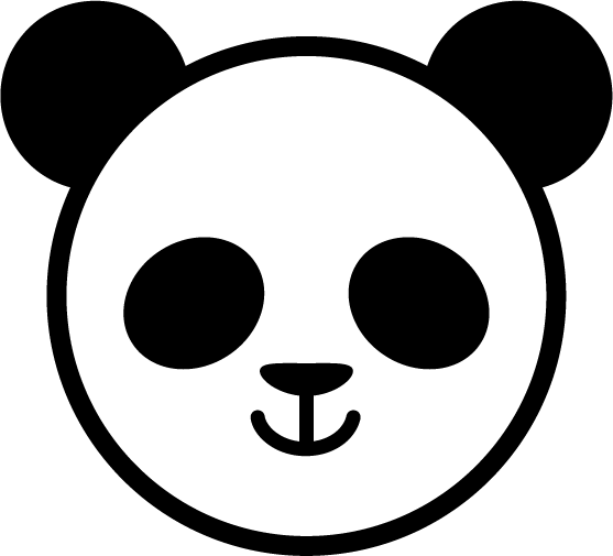 パンダの顔のアイコンのイラスト1