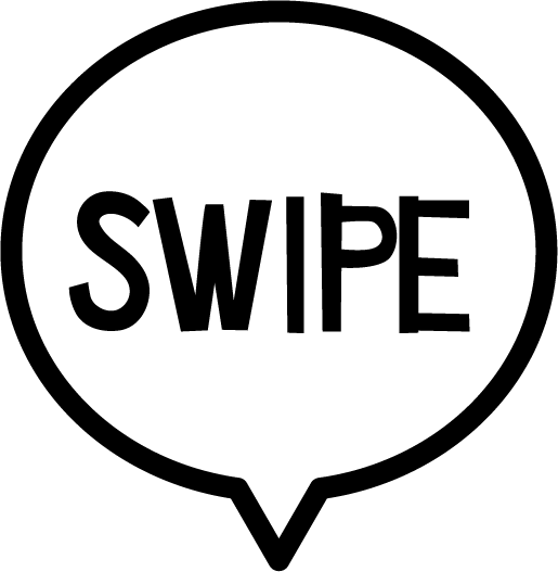 SWIPEの文字アイコンのイラスト（黒い線） 
