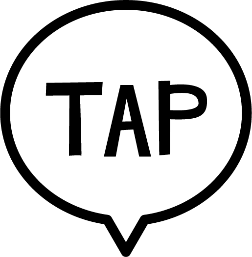 TAPの文字アイコンのイラスト（黒い線） ト