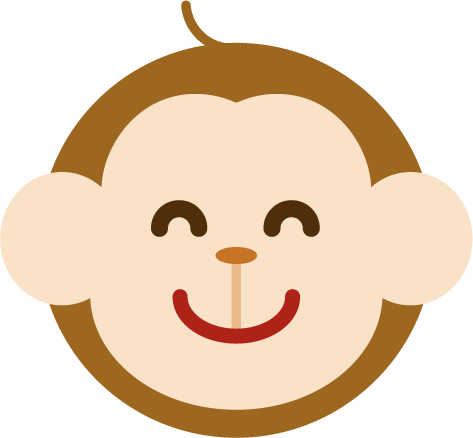 猿の顔のアイコンのイラスト1