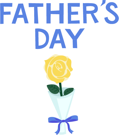 父の日「FATHER'S DAY」の文字と薔薇の花のイラスト2