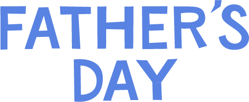父の日「FATHER'S DAY」の文字のイラスト（青）2