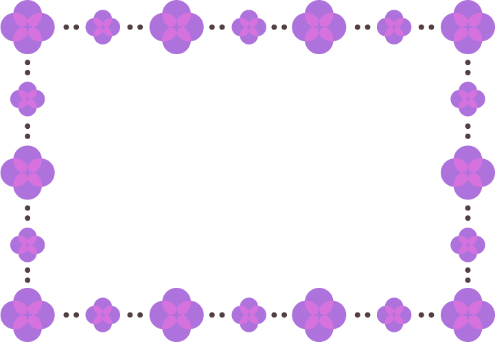 紫色の花のフレームのイラスト 無料イラスト素材のillalet
